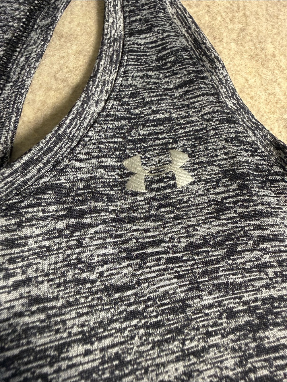 Under Armour Women's Heather Charcoal Racerback Tank - Picture 3 of 8